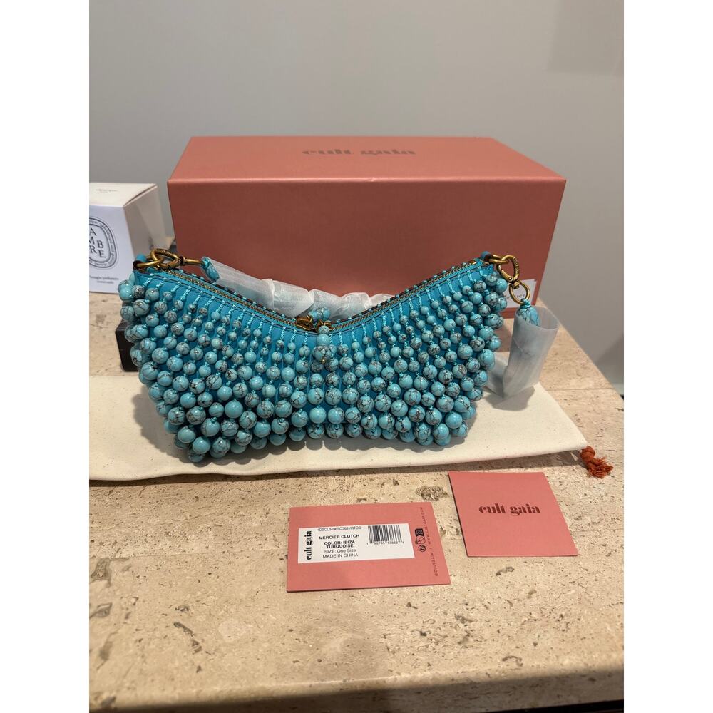 NEW Cult Gaia Mercier Mini Shoulder Bag Turquoise - Picture 6 of 11